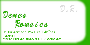 denes romsics business card